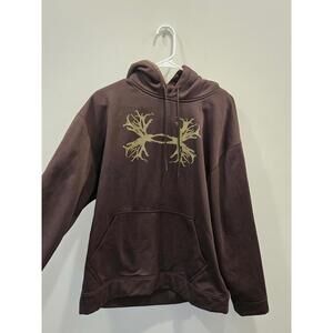 Under Armour Rival Fleece Antler Hoodie Brown Size Large